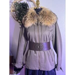 Vintage Yves Salomon For Barneys New York | Fur Collar | Old Money | RARE | LOOK